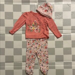 Gerber Pink Floral Kids Matching Set
